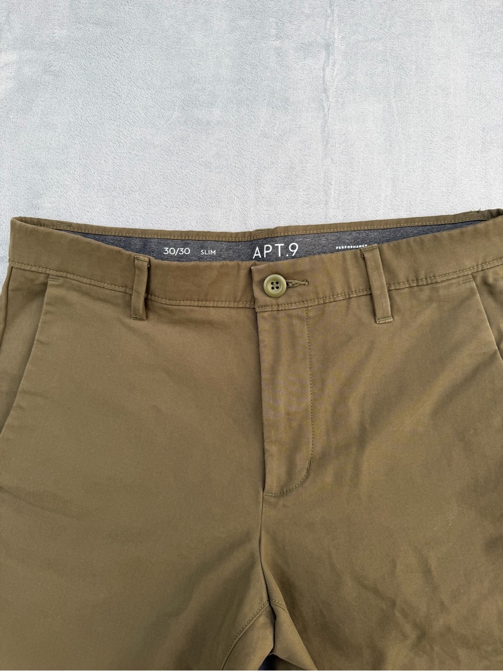 APT.9 Slim Fit Casual Pants Brown 30x30 Flat Front Men's